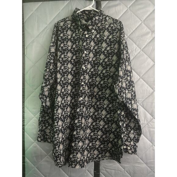 Roundtree & Yorke Paisley All Over Print Long Sleeve Button Down Shirt Size 3XT - Picture 1 of 8